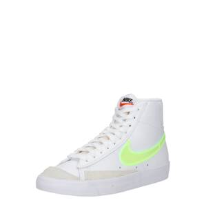 Nike Sportswear Magas szárú edzőcipők 'Blazer Mid 77'  fehér / neonzöld