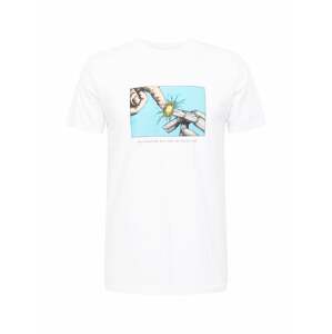 Wemoto T-Shirt 'NEW LIFE'  fehér / szürke / türkiz / sárga