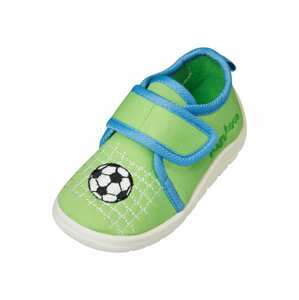 PLAYSHOES Házi cipő 'Fußball'  kék / zöld / fekete / fehér
