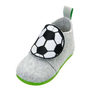 PLAYSHOES Házi cipő 'Fußball'  szürke / fekete / fehér