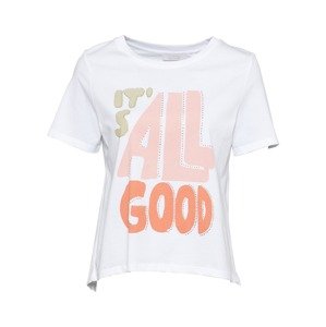Rich & Royal Póló 'It's All Good'  fehér / bézs / korál / fáradt rózsaszín