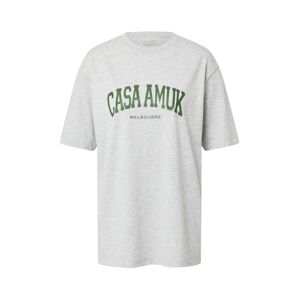 CASA AMUK Oversize póló 'Varsity'  szürke melír / sötétzöld