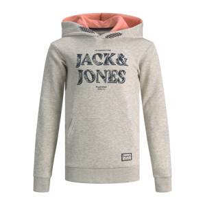 JACK & JONES Tréning póló 'Sunny'  szürke melír / éjkék / fáradt rózsaszín