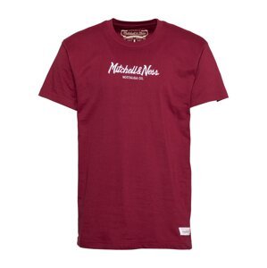 Mitchell & Ness Póló 'PINSCRIPT'  burgundi vörös / fehér