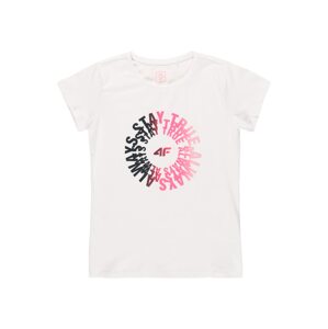 4F Sport-Shirt  fehér / rózsaszín / fekete
