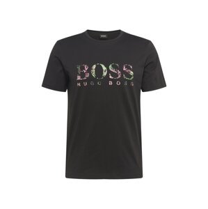 BOSS Green Póló  menta / fáradt rózsaszín / fekete