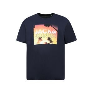 Jack & Jones Plus Póló  sötétkék / fehér / lazac / sárga