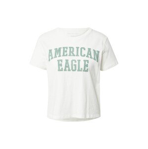American Eagle Póló  fehér / smaragd