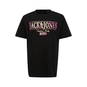 Jack & Jones Plus Póló  fekete / lila / pezsgő