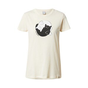 Iriedaily Póló 'Yi Ya Cat'  pasztellsárga / fekete / fehér