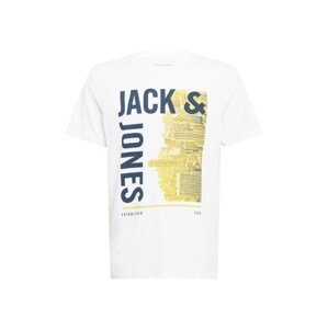 JACK & JONES Póló  fehér / sárga / tengerészkék