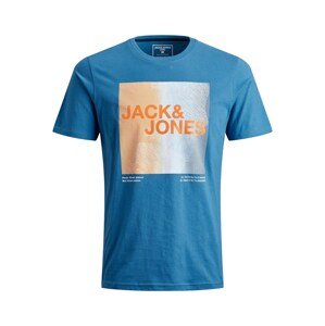 JACK & JONES Póló 'CORAZ'  égkék / világoskék / világos narancs