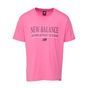 new balance Póló 'Essentials Athletic Club'  rózsaszín / fekete / fehér