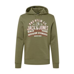 JACK & JONES Tréning póló  khaki / rozsdavörös / fehér