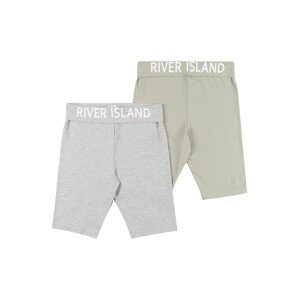 River Island Leggings 'FOLDOVER'  khaki / szürke melír / fehér