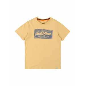 Jack & Jones Junior Póló 'MALIBU'  világos sárga / éjkék