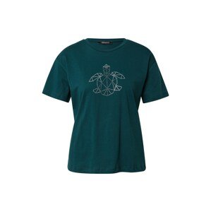 Trendyol T-Shirt  smaragd / fehér / szürke