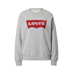 LEVI'S ® Tréning póló 'Graphic Standard Crew'  szürke melír / piros