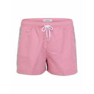 Calvin Klein Swimwear Rövid fürdőnadrágok  rózsaszín / fehér