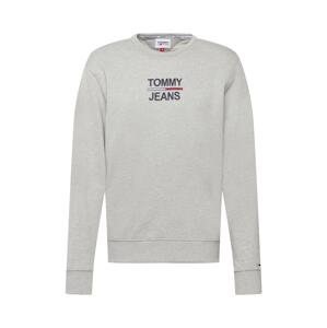 Tommy Jeans Tréning póló  szürke melír / éjkék / fehér / piros