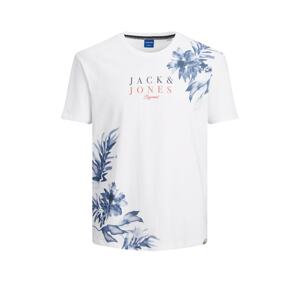 Jack & Jones Plus Póló 'CALIFLO'  fehér / tengerészkék / gránátalma