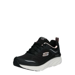 SKECHERS Rövid szárú sportcipők 'D'lux Walker'  fekete / ezüst