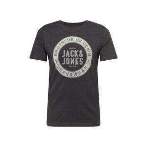 JACK & JONES Póló  szürke / grafit / fehér