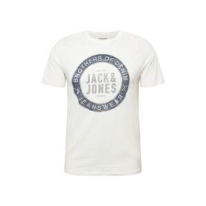 JACK & JONES Póló  éjkék / fehér / szürke