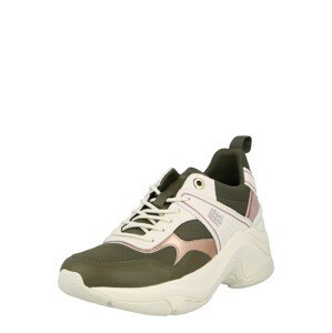 TOMMY HILFIGER Rövid szárú edzőcipők  khaki / fehér / rózsaszín / fáradt rózsaszín