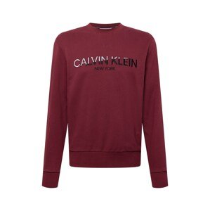 Calvin Klein Tréning póló  burgundi vörös / fehér / fekete