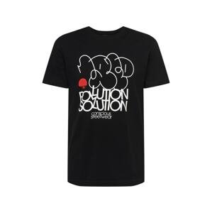 Iriedaily Póló 'Polution Solution'  fekete / fehér / piros