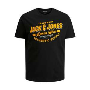 Jack & Jones Plus Póló  aranysárga / fekete / fehér