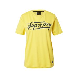 Superdry Póló  limone / fekete / ezüst
