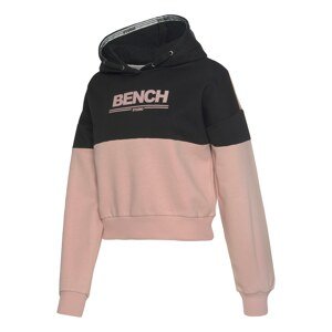 BENCH Tréning póló  fekete / fáradt rózsaszín