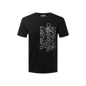 Calvin Klein Póló  fekete / világosszürke / ezüst
