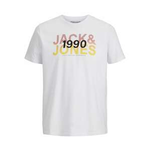 JACK & JONES Póló  fehér / rózsaszín / sárga / fekete
