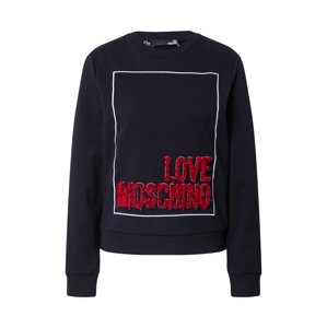 Love Moschino Damen - Sweatshirts & Sweatjacken 'Sweatshirt'  fekete / fehér / piros