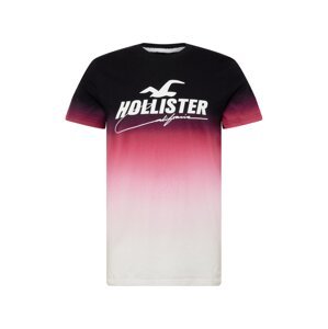 HOLLISTER Póló  rózsaszín / fekete / fehér