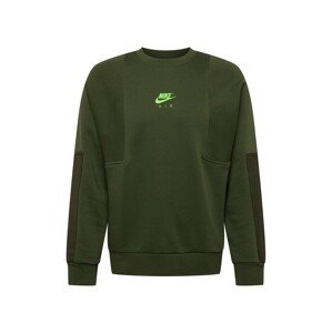Nike Sportswear Tréning póló  olíva / khaki / neonzöld