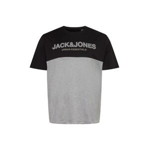Jack & Jones Plus Póló  szürke melír / fekete