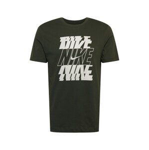 Nike Sportswear Póló  sötétzöld / fehér