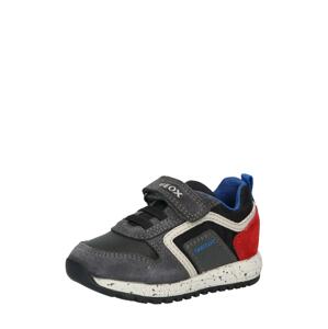 GEOX Sneaker 'ALBEN'  piros / sötétszürke / fehér / fekete