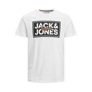 JACK & JONES Póló 'JORTAPES'  fehér / fekete