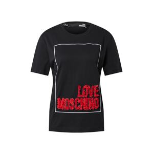 Love Moschino Póló  fekete / fehér / vérvörös