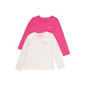 ESPRIT Póló  fehér / neon-rózsaszín