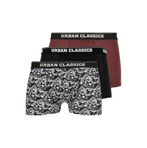Urban Classics Big & Tall Boxeralsók  fekete / fehér / kárminvörös