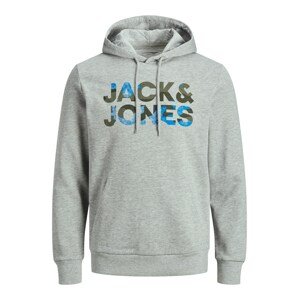 JACK & JONES Tréning póló 'Soldier'  olíva / kék / szürke melír