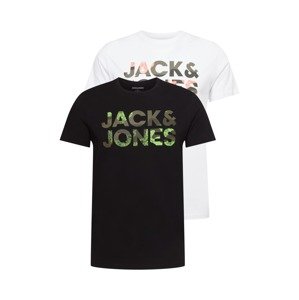 JACK & JONES Póló 'OLDIER'  fekete / fehér / vegyes színek
