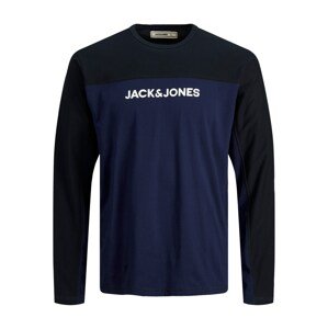 JACK & JONES Póló 'Smith'  tengerészkék / kék / fehér