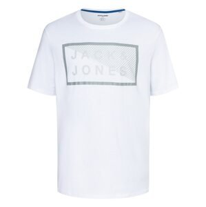 Jack & Jones Plus Póló 'Shawn'  szürke / fehér